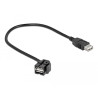 Delock Keystone Modul USB 2.0 A Buchse 110° - USB 2.0 A Buchse mit Kabel schwarz