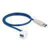 Delock Keystone Modul USB 5 Gbps Typ-A Buchse 250° zu Typ-A Stecker mit 0,5 m Kabel weiß