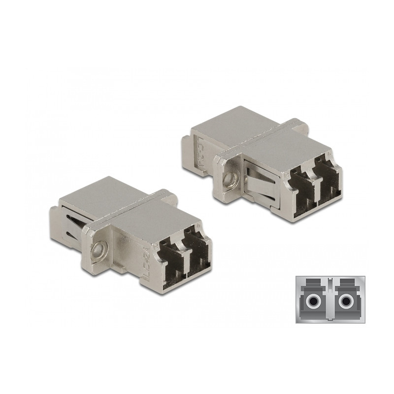 Delock LWL Kupplung LC Duplex Buchse zu LC Duplex Buchse Singlemode Metall