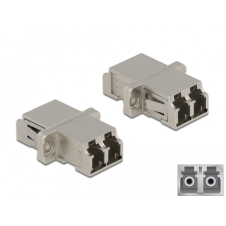 Delock LWL Kupplung LC Duplex Buchse zu LC Duplex Buchse Singlemode Metall