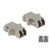 Delock LWL Kupplung LC Duplex Buchse zu LC Duplex Buchse Singlemode Metall