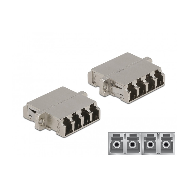 Delock LWL Kupplung LC Quad Buchse zu LC Quad Buchse Singlemode Metall