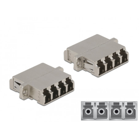 Delock LWL Kupplung LC Quad Buchse zu LC Quad Buchse Singlemode Metall
