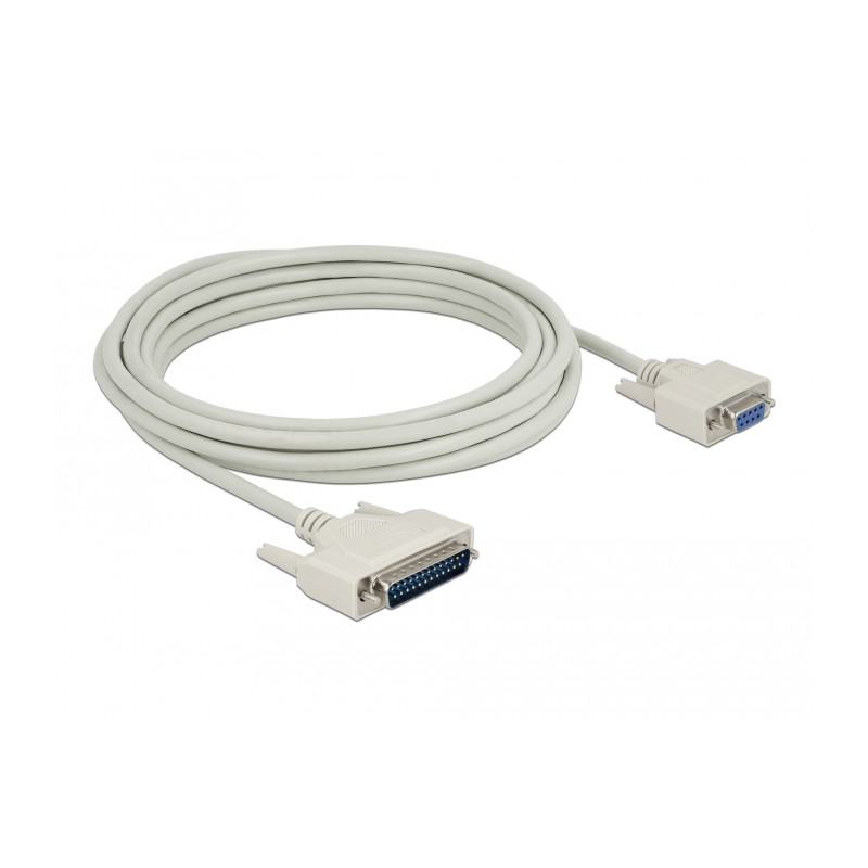 Delock Serielles Kabel D-Sub 25 Stecker zu D-Sub 9 Buchse 5 m