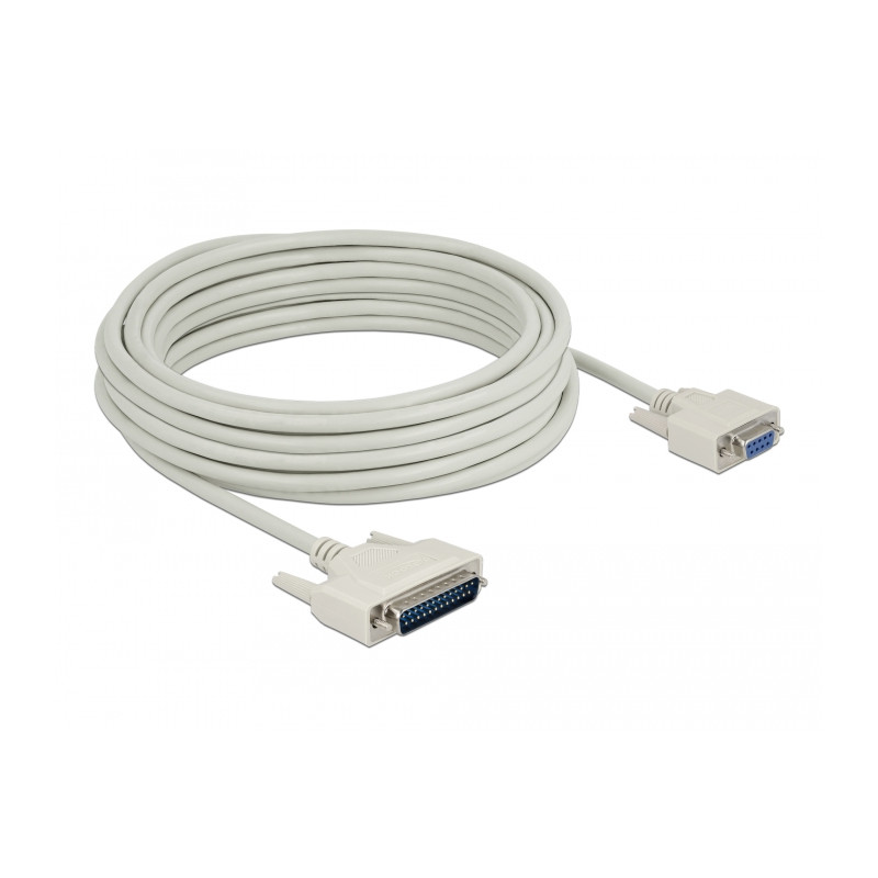 Delock Serielles Kabel D-Sub 25 Stecker zu D-Sub 9 Buchse 10 m