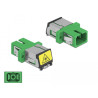 Delock LWL Kupplung mit Laserschutzklappe SC Simplex Buchse zu SC Simplex Buchse Singlemode grün