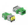Delock LWL Kupplung mit Laserschutzklappe SC Simplex Buchse zu SC Simplex Buchse Singlemode grün