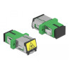 Delock LWL Kupplung mit Laserschutzklappe SC Simplex Buchse zu SC Simplex Buchse Singlemode grün