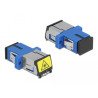 Delock LWL Kupplung mit Laserschutzklappe SC Simplex Buchse zu SC Simplex Buchse Singlemode blau