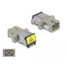 Delock LWL Kupplung mit Laserschutzklappe SC Simplex Buchse zu SC Simplex Buchse Multimode beige