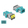 Delock LWL Kupplung mit Laserschutzklappe SC Simplex Buchse zu SC Simplex Buchse Multimode aqua