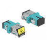 Delock LWL Kupplung mit Laserschutzklappe SC Simplex Buchse zu SC Simplex Buchse Multimode aqua