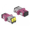 Delock LWL Kupplung mit Laserschutzklappe SC Simplex Buchse zu SC Simplex Buchse Multimode violett