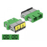 Delock LWL Kupplung mit Laserschutzklappe SC Duplex Buchse zu SC Duplex Buchse Singlemode grün