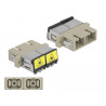 Delock LWL Kupplung mit Laserschutzklappe SC Duplex Buchse zu SC Duplex Buchse Multimode beige