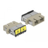 Delock LWL Kupplung mit Laserschutzklappe SC Duplex Buchse zu SC Duplex Buchse Multimode beige