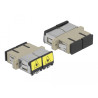 Delock LWL Kupplung mit Laserschutzklappe SC Duplex Buchse zu SC Duplex Buchse Multimode beige