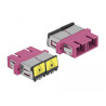 Delock LWL Kupplung mit Laserschutzklappe SC Duplex Buchse zu SC Duplex Buchse Multimode violett