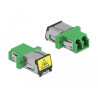Delock LWL Kupplung mit Laserschutzklappe LC Duplex Buchse zu LC Duplex Buchse Singlemode grün