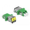 Delock LWL Kupplung mit Laserschutzklappe LC Duplex Buchse zu LC Duplex Buchse Singlemode grün