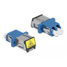 Delock LWL Kupplung mit Laserschutzklappe LC Duplex Buchse zu LC Duplex Buchse Singlemode blau