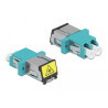 Delock LWL Kupplung mit Laserschutzklappe LC Duplex Buchse zu LC Duplex Buchse Multimode aqua