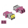 Delock LWL Kupplung mit Laserschutzklappe LC Duplex Buchse zu LC Duplex Buchse Multimode violett