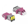 Delock LWL Kupplung mit Laserschutzklappe LC Duplex Buchse zu LC Duplex Buchse Multimode violett