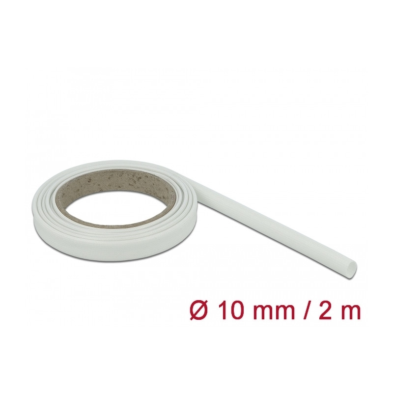 Delock Schutzschlauch Glasfasergeflecht 2 m x 10 mm weiß