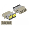 Delock LWL Kupplung mit Laserschutzklappe LC Quad Buchse zu LC Quad Buchse Multimode beige