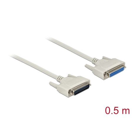 Delock Serielles Kabel D-Sub 25 Stecker zu Buchse 0,5 m