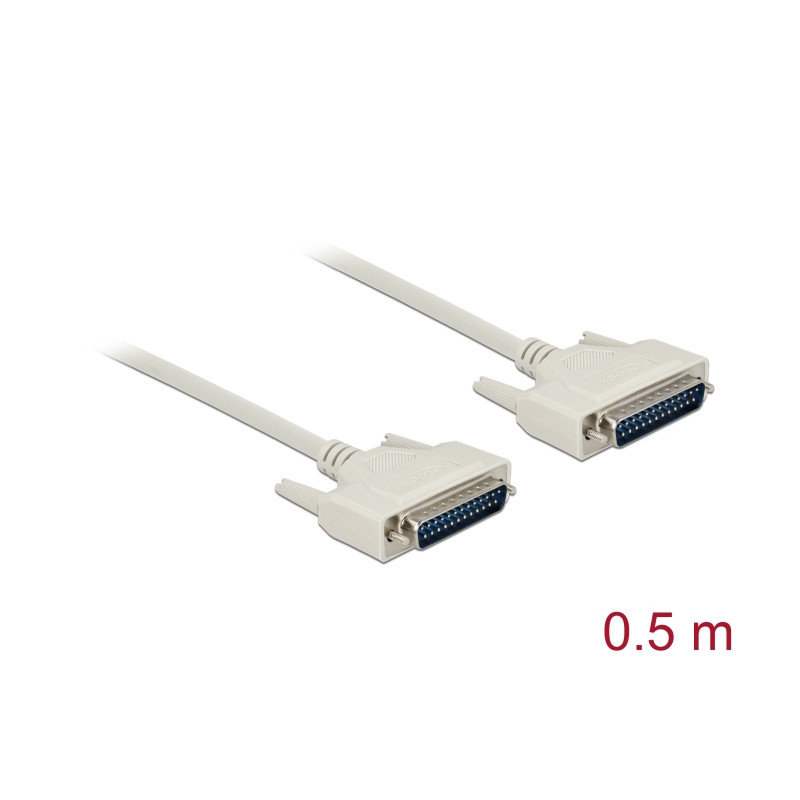Delock Serielles Kabel D-Sub 25 Stecker zu Stecker 0,5 m