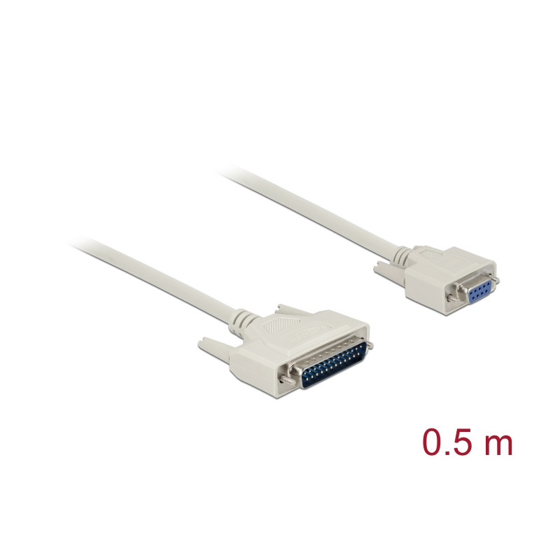 Delock Serielles Kabel D-Sub 25 Stecker zu D-Sub 9 Buchse 0,5 m