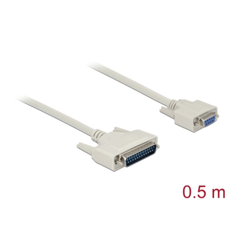 Delock Serielles Kabel D-Sub 25 Stecker zu D-Sub 9 Buchse 0,5 m