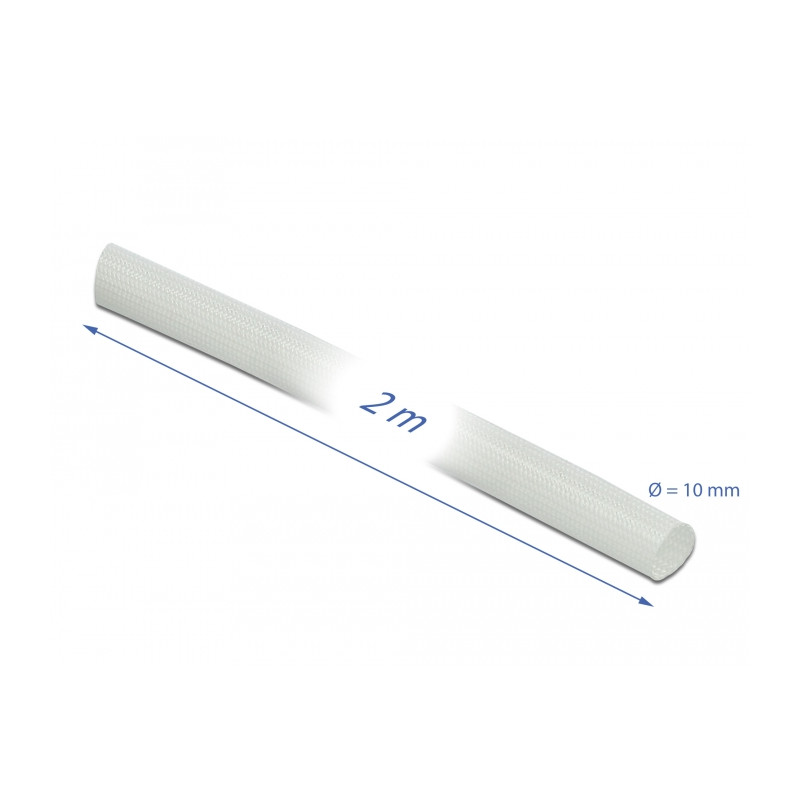 Delock Schutzschlauch Glasfasergeflecht 2 m x 10 mm weiß