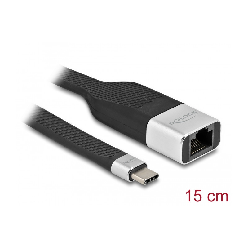 Delock FPC Flachbandkabel USB Type-C™ zu Gigabit LAN 10/100/1000 Mbps 15 cm