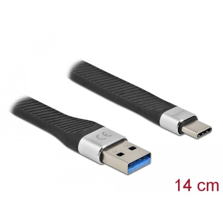 Delock USB 5 Gbps FPC Flachbandkabel USB Typ-A zu USB Type-C™ 14 cm PD 3 A