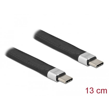 Delock USB 10 Gbps FPC Flachbandkabel USB Type-C™ zu USB Type-C™ 13 cm PD 5 A E-Marker