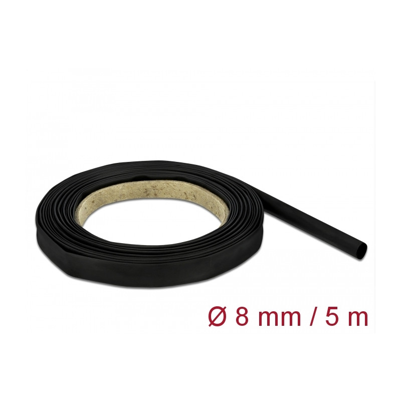 Delock Schrumpfschlauch 5 m x 8 mm schwarz
