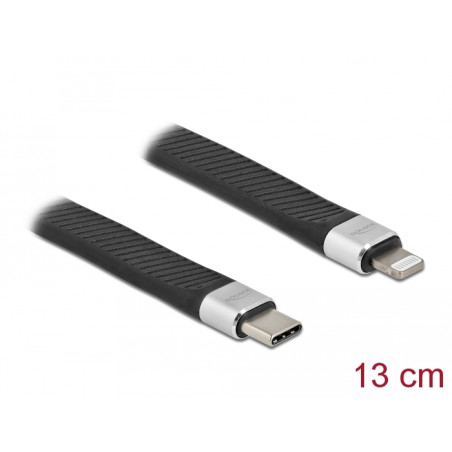 Delock FPC Flachbandkabel USB Type-C™ zu Lightning™ für iPhone™, iPad™ und iPod™ 13 cm