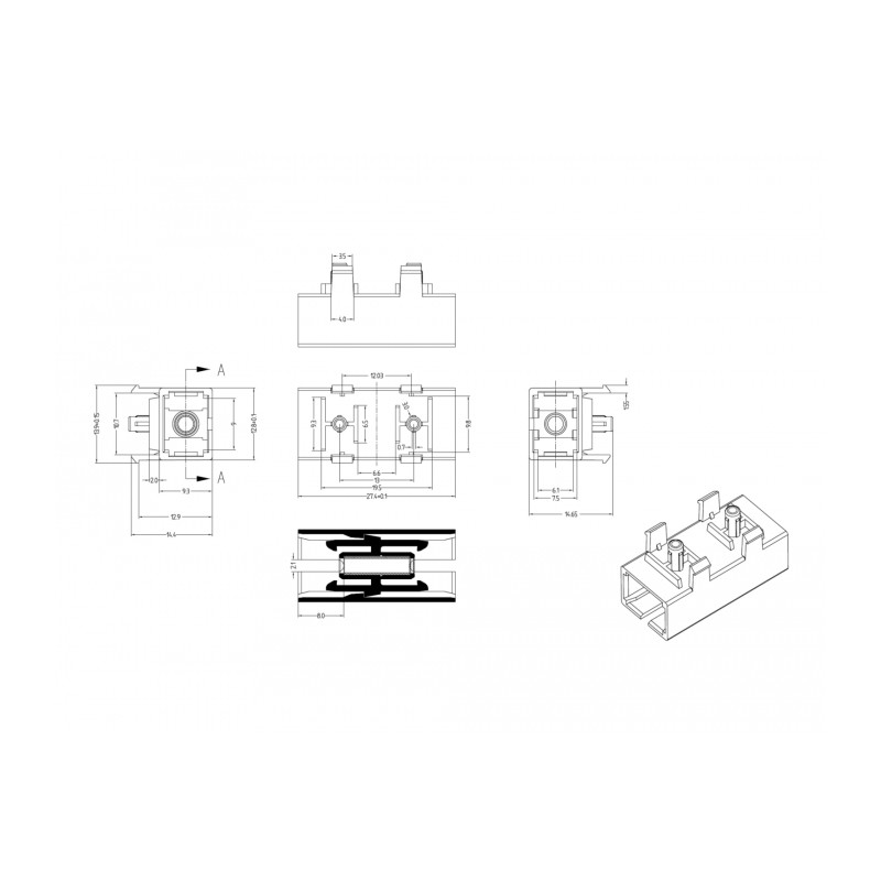 Delock LWL Kupplung für PCB SC Simplex Buchse zu SC Simplex Buchse Singlemode blau