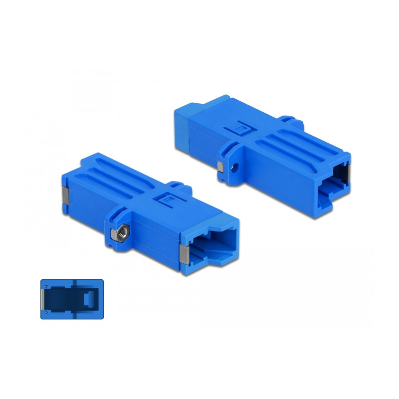 Delock LWL Kupplung E2000 Simplex Buchse zu Simplex Buchse Singlemode blau