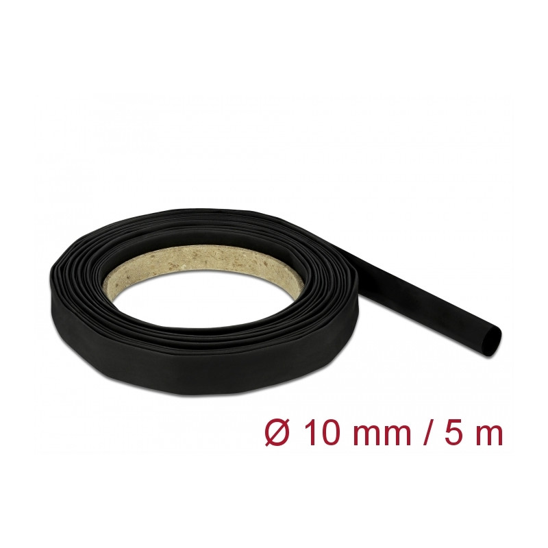 Delock Schrumpfschlauch 5 m x 10 mm schwarz