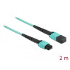 Delock LWL Kabel MPO Buchse zu MPO Buchse 12 Fasern, Polarität A, Multimode OM4, 50/125 µm, 2 m
