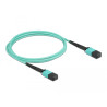 Delock LWL Kabel MPO Buchse zu MPO Buchse 12 Fasern, Polarität A, Multimode OM4, 50/125 µm, 2 m