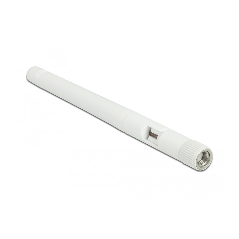 Delock WLAN 802.11 b/g/n Antenne RP-SMA Stecker 2 dBi omnidirektional mit Kippgelenk weiß