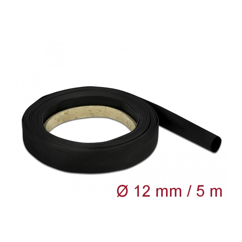 Delock Schrumpfschlauch 5 m x 12 mm schwarz