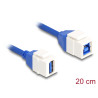 Delock Keystone Modul Kabel USB 5 Gbps Typ-A Buchse zu USB Typ-B Buchse 20 cm blau