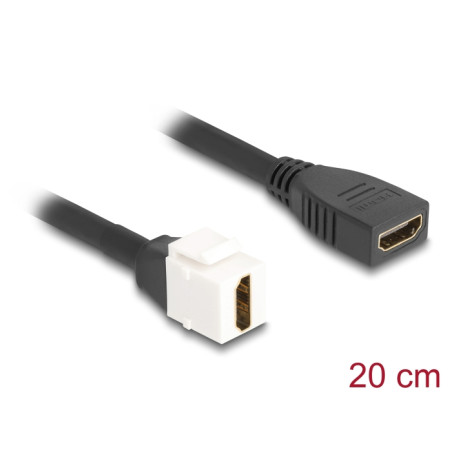 Delock Keystone Modul Kabel HDMI Buchse zu Buchse 8K 60 Hz 20 cm schwarz