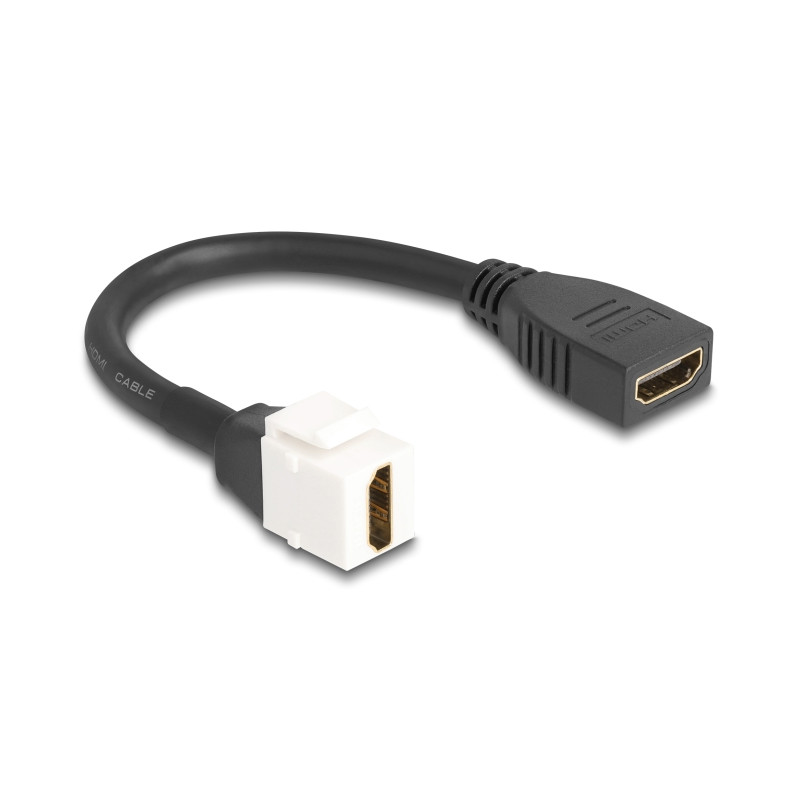 Delock Keystone Modul Kabel HDMI Buchse zu Buchse 8K 60 Hz 20 cm schwarz